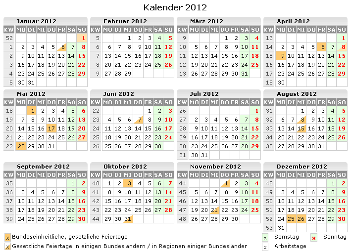 Kalender 2012